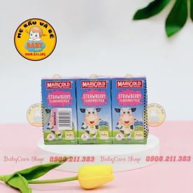 Sữa tươi tiệt trùng Marigold dâu 200ml/1  lốc 3 hộp 
