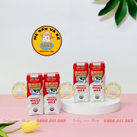 Sữa tươi nguyên kem pha sẵn Horizon Organic Whole Milk / Thùng 18 hộp - DATE 8/2025