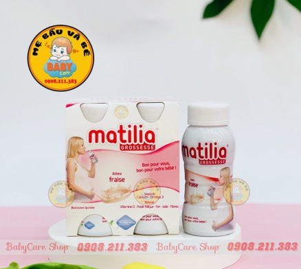 Sữa bầu matilia Pháp vị dâu - 1 lốc 4 chai 200ml