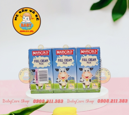 Sữa tươi tiệt trùng Marigold fullcream 200ml/1 lốc 3 hộp